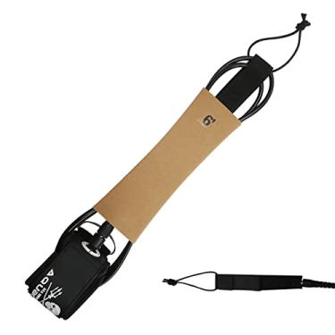 Imagem de AQUBONA Trela para prancha de surfe Premium, coleira ajustável para tornozelo e coleira para tornozelo, trela enrolada de 6/7/8 pés para prancha de surfe SUP Leash perna corda