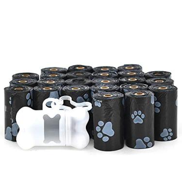 Imagem de Best Pet Supplies Sacos de cocô para cães para limpeza de resíduos de reutilização, substituição de rolo de cachorro para passeios e viagens ao ar livre, à prova de vazamento e resistente a rasgos, plástico grosso - Preto, 360 sacos