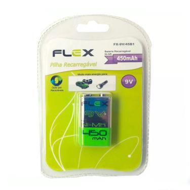 Imagem de BATERIA RECARREGAVEL 9V 450 mAh FLEX FX-9V/450
