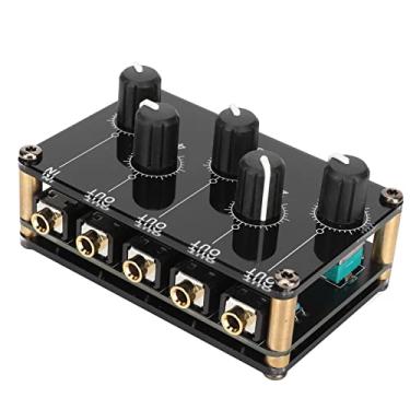 Imagem de Mixer de linha de 4 canais, mini mixer de áudio estéreo de baixo ruído profissional de 4 canais mixer passivo para instrumento de mixagem Cd player, transmissão de karaokê
