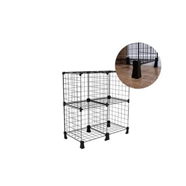 Imagem de Estante Organizadora de Aço Multiuso Prateleira Aramada 4 Nichos para Quarto Banheiro