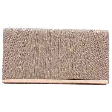 Imagem de Bolsa clutch feminina bolsa de casamento bolsa de ombro feminina acessórios de bolsa de mão, Dourado, M