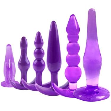 Imagem de XfeyaSri plug anale, brinquedos anais, Brinquedos sexuais, homem e mulher, 6 peças (roxo)