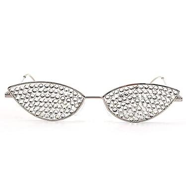 Imagem de Óculos de Sol Feminino Olho de Gato Pequeno Sexy Luxo Strass Óculos de Sol Feminino Vintage Óculos de Sol, GVB3382, Tamanho Único
