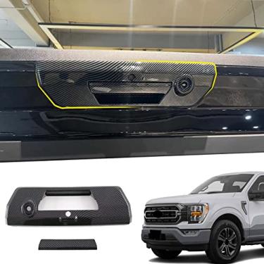 Imagem de GZBFTDH Guarnição da maçaneta do carro, para Ford F-150 F150 2022, acessórios exteriores do conjunto de cromo de fibra de carbono
