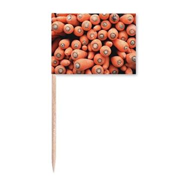 Imagem de Cenouras Vagetable Frescas Foto Palito Bandeiras Marcador Decoração de Festa