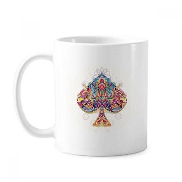 Imagem de Espada Baralho de Cartas Caneca Padrão Geométrico Cerâmica Xícara de Café Porcelana Louça
