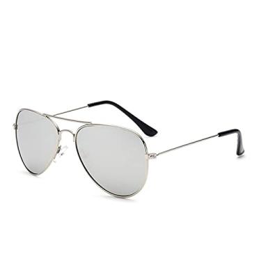 Imagem de Óculos de sol feminino designer de metal reflexivo Óculos de sol masculino espelho oculos de sol,6,tamanho único