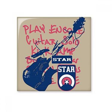 Imagem de Pedra adorna de tijolos vitrificados de cerâmica com estampa de rabiscos para instrumento musical de guitarra