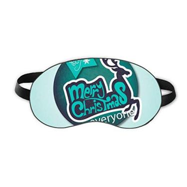 Imagem de Merry Christmas Blue Rena Ilustration Sleep Eye Shield Capa de sombra macia noturna