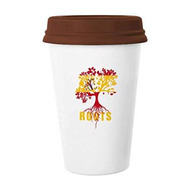 Imagem de Bandeira de raiz, família, Espanha, Art Deco, presente, caneca moderna, copo de cerâmica, tampa