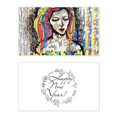 Imagem de Apresentação de arte abstrata Fade Away Festival Ano Novo Cartão de felicitações Bless Message Present