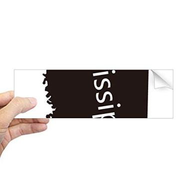 Imagem de DIYthinker Mississippi Adesivo retangular com silhueta de mapa dos EUA para janela de notebook