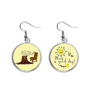 Imagem de Píer de madeira cadeiras móveis pai orelha gota sol brincos joias moda moda