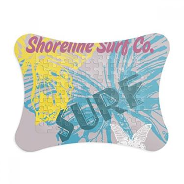 Imagem de Moldura de quebra-cabeça Summer Shoreline Surf Butterfly Decoração de imagem Enfeite de jogo de quebra-cabeça