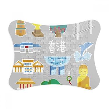 Imagem de Moldura de quebra-cabeça China Hong Kong Tourist Atração de turista Decoração de imagem Enfeite de jogo de quebra-cabeça