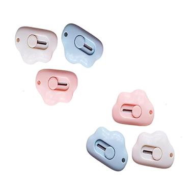 Imagem de GZBABY Conjunto de faca utilitária em forma de nuvem de 6 peças, faca telescópica com orifício para pendurar, mini canivete adequado para corte de papel e DIY (branco, rosa, azul)