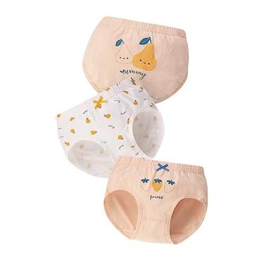 Imagem de CsgrFagr Roupa íntima de algodão para bebês meninas com calcinha de nó de laço, roupa íntima infantil, shorts com estampa de desenho animado, calções, Amarelo, 8-10 Anos