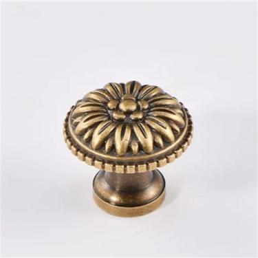 Imagem de Armário de latão sólido alças gaveta de mesa puxar maçaneta da porta para gaveta botão móveis ferragem acessórios de cozinha, t2601 bronze