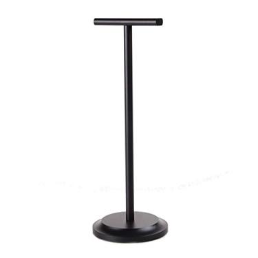 Imagem de GRFIT Suporte de fone de ouvido de metal, suporte de fone de ouvido criativo, simples, de liga de alumínio, suporte de fone de ouvido (cor: preto)