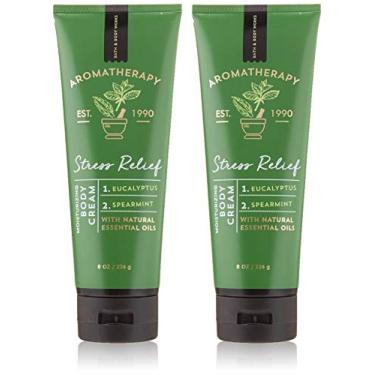 Imagem de Bath & Body Works Aromaterapia Stress Relief Eucalyptus Spearmint Body Cream 8,0 oz, 226g (2 Pack)