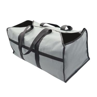 Imagem de Baoblaze Sacola transportadora de toras, transportador de madeira para lareira, acessórios de madeira para lareira, resistente, com alças, suporte para lenha, Cinza