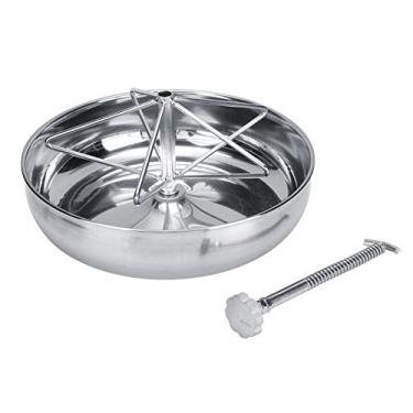 Imagem de Tigela de comida e água, prato de comida grande espaço aprofundar 360° moagem de aço inoxidável para leitão para cobaia coelho(Grande calha de aço inoxidável (alça de metal))