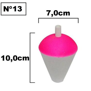 Imagem de Kit 5 Boia de Isopor Pesca Amadora Grande ou Média Nº9 Até Nº14 Fluore