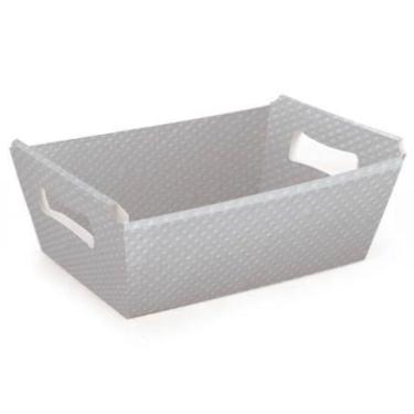 Imagem de Cesta de Cartao Cristalino Prata 27x18,5x9,5 252570 - CROMUS