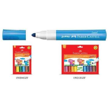 Imagem de Caneta Hidrográfica 6 Cores Jumbo Faber-castell - Faber Castell