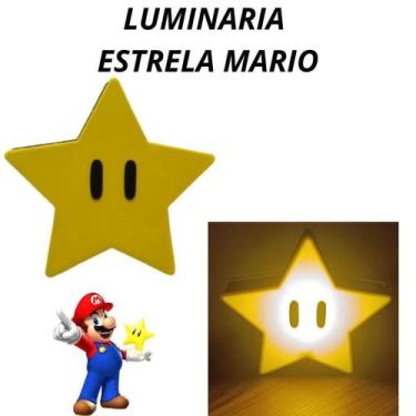 Imagem de Luminaria Abajur Estrela Super Mario Geek - Viza 3D Games