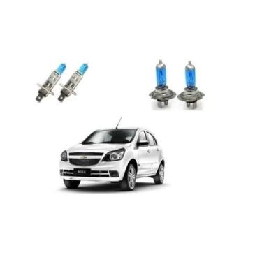 Imagem de Par Lâmpadas Super Branca Agile Farol Alto Baixo H1 E H7 - Blue Lion