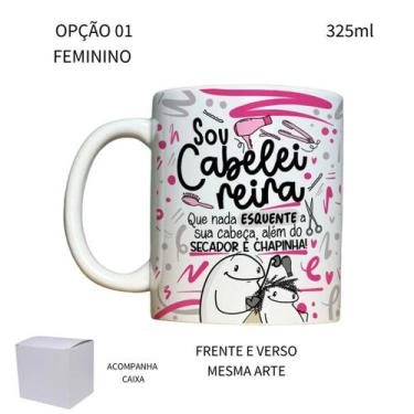 Imagem de Caneca 325ml Flork Profissões Cabeleireira Cabeleireiro - LARANJA E MI