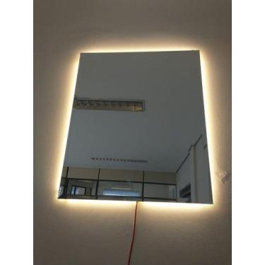 Imagem de Espelho lapidado bisotê Iluminado com LED quente - 60x70cm - Woodglass