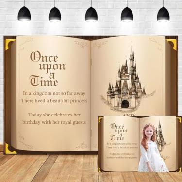 Imagem de Leyiyi Cenário de livro de contos de fadas de 2,1 x 1,5 m Once Upon A Time Antigo Castelo de Fundo de Fotografia Romântico Vintage Livro de Histórias Castelo Real para chá de bebê, decoração de festa