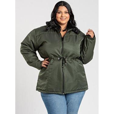 Imagem de Parka Feminina Plus Size Microfibra Forrada Amarração Cintura - Serena-Feminino