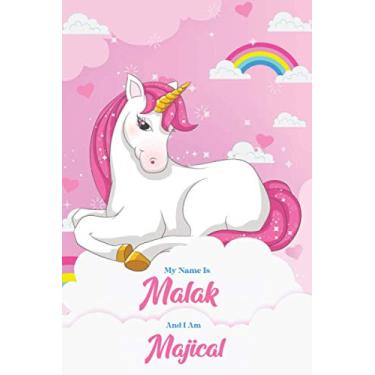 Imagem de Malak : Cute Unicorn Journal: Notebook With Name On Front Cover, 120 pages College Ruled Notebook Journal & Diary for Writing & Note Taking for Girls ... Personalized Notebooks For Girls And Women)