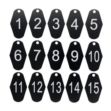 Imagem de StayMax Etiqueta de número de quarto de hotel de motel plástico ABS (1-50, preto)