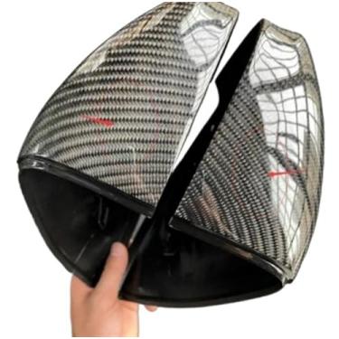 Imagem de Capa de espelho de fibra de carbono real para retrovisor de carro, capas de espelho lateral compatíveis com VW Golf 7 MK7 MK7.5 Golf 8 MK8 GTE GTD GTI R-line 2013-2021(Golf 8 no lane)