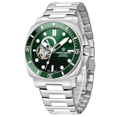 Imagem de Relógio masculino Pagani Design mecânico automático Japão NH39 Movimento impermeável 200 m luminoso safira vidro pulseira de nylon, Verde ss