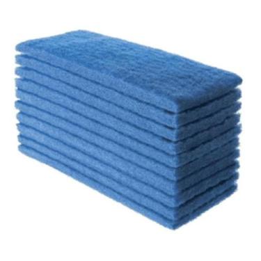 Imagem de Kit 10 Fibra Azul para Limpeza Delicada Limpa Vidro Espelho Vidraças S