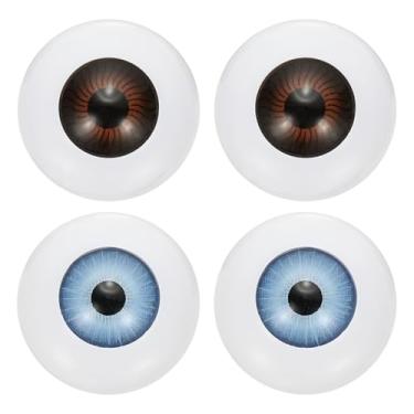 Imagem de PATIKIL Olhos de boneca de 24 mm, 4 peças de olhos acrílicos realistas de plástico para bonecas, máscaras, adereços de Halloween, artesanato, azul claro/marrom escuro