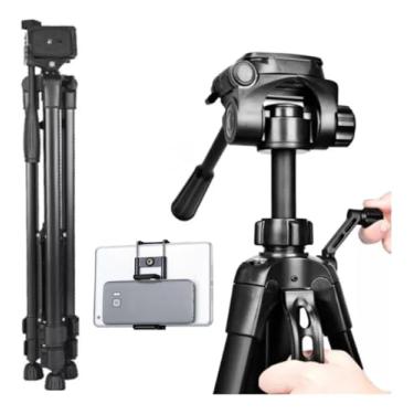 Imagem de Tripé Para Câmera Profissional 1,70m Com Suporte De Celular