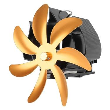 Imagem de Ventilador de lareira, ventilador de fogão alimentado por calor com alta eficiência térmica, portátil para fogões a lenha (ouro)