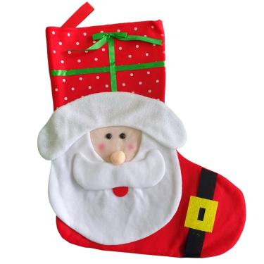 Imagem de Bota Natalina de Pendurar Modelo Papai Noel 34x42cm Feltro Oferta