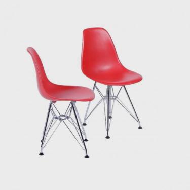 Imagem de Conjunto 2 Cadeiras Eames dkr Base Cromada Vermelha or Design