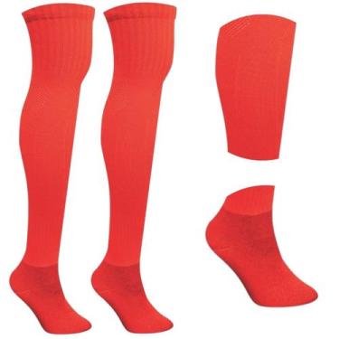Imagem de Meião Futebol Adulto Profissional Original Atoalhado Kanxa, Vermelho, 