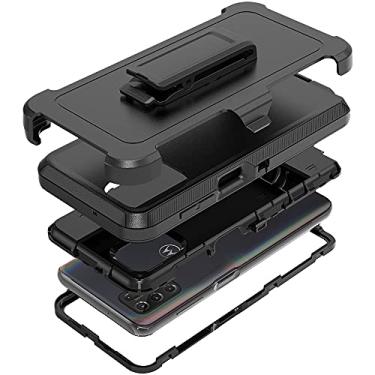 Imagem de TENCO Capa compatível com Moto G Stylus (2021), com protetores de tela, resistente, à prova de choque, capa com suporte de proteção total com clipe de cinto para Moto G Stylus (2021)