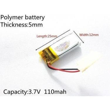 Imagem de 5 Pcs Bateria   3,7v 110mah 5mm X 12mm X 25mm  C/2 Fios - bgb