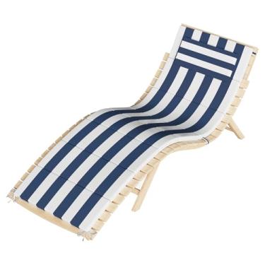 Imagem de Almofada de espreguiçadeira ao ar livre, almofada dobrável para cadeira de descanso com encosto de cabeça, resistente a intempéries e desbotamento, almofada de substituição para móveis de pátio